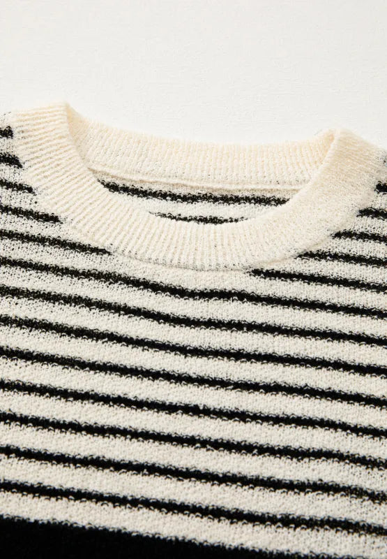 Striped Round Neck Sweater Vest - Lilixa.store