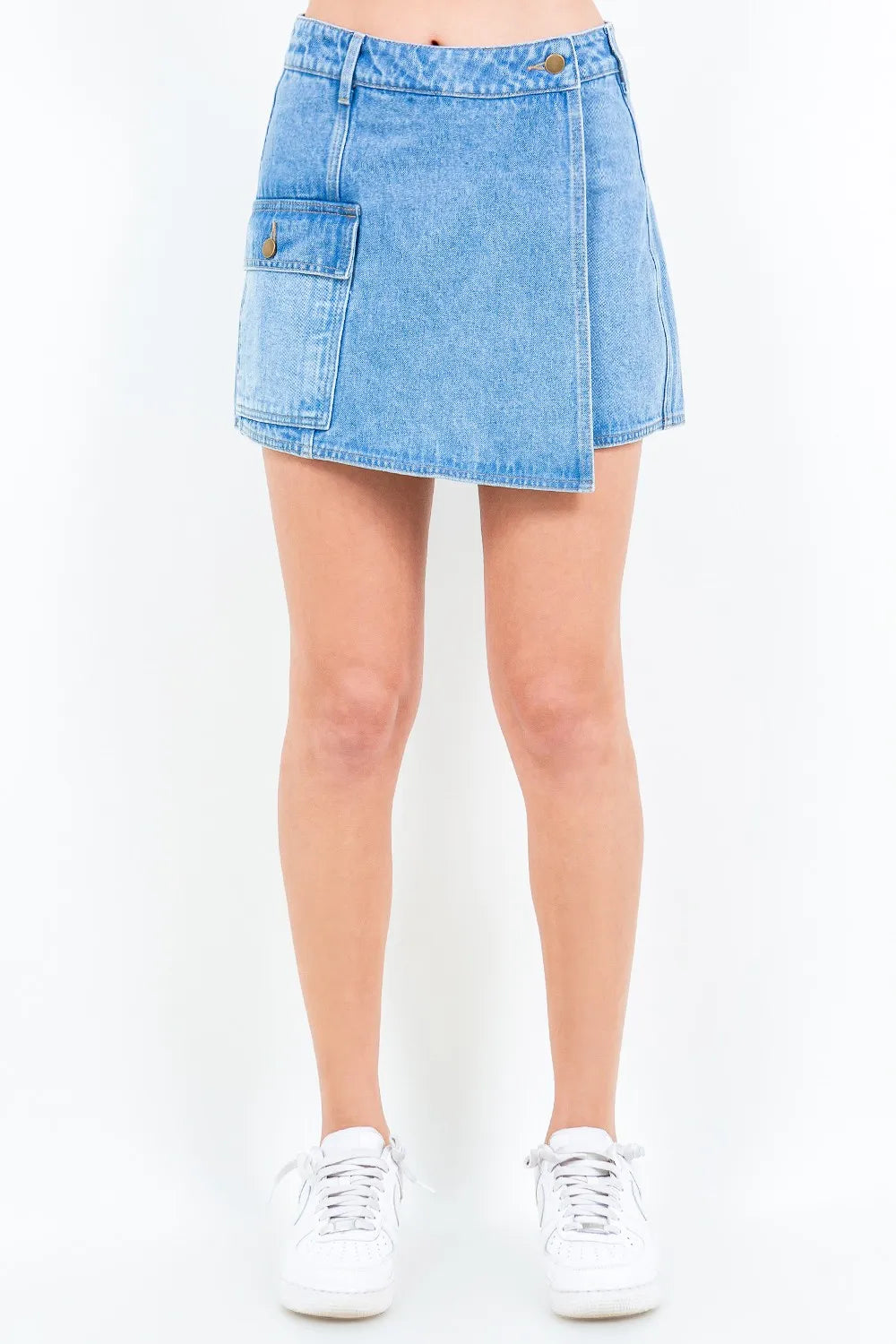 American Bazi Cargo Pocket Denim Skort - Lilixa.store