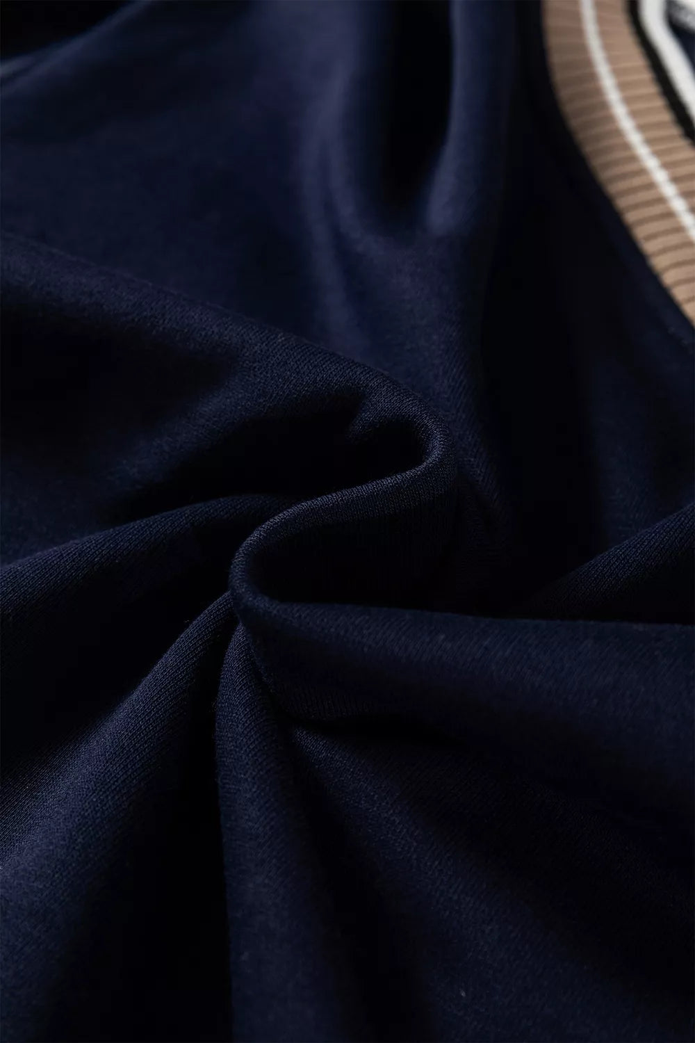 Contrast Striped Trim V Neck Sweatshirt - Lilixa.store