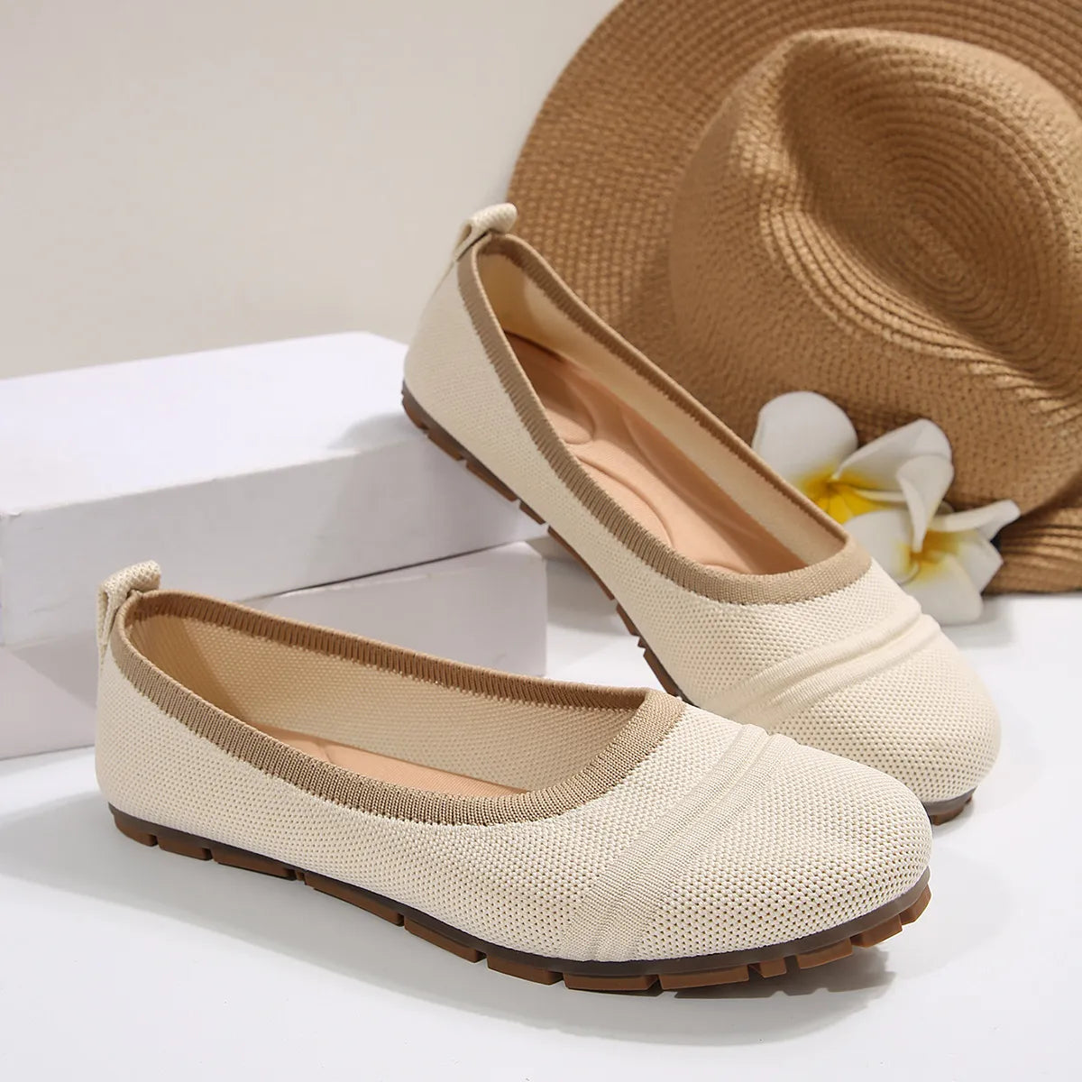Mesh Round Toe Flat Slip-Ons, view 10