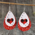 Heart Sequin Leather Teardrop Earrings – image 1 | Lilixa Trending Jewelry