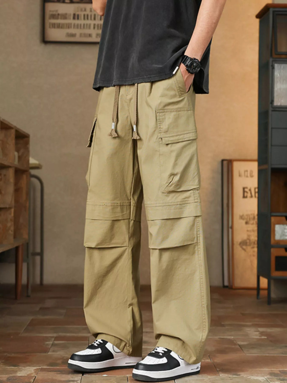 Men's Plus Size Relaxed Fit Cargo Pants, view 3