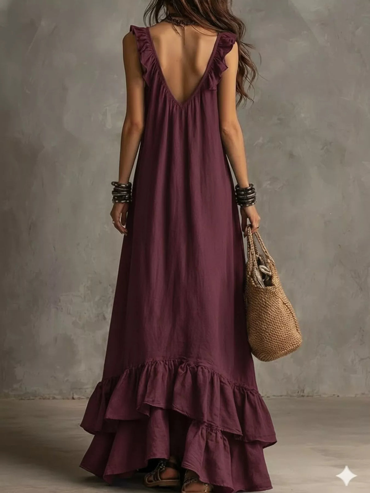 Ruffled Sleeveless Maxi Dress, view 5