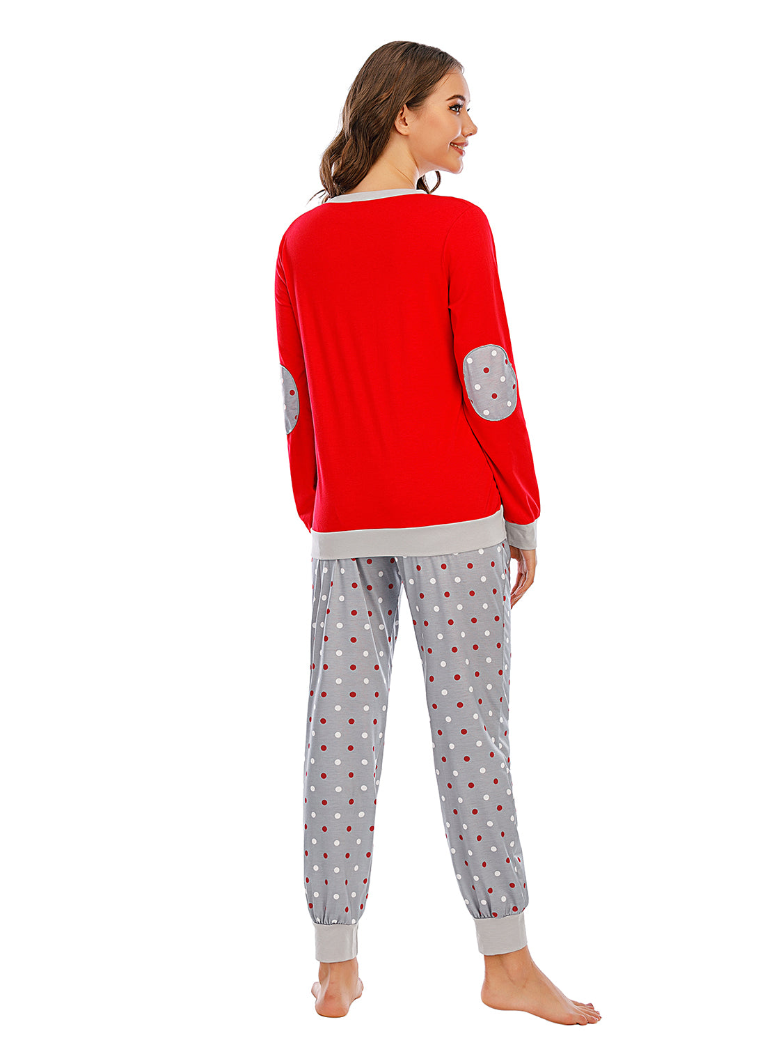 Long Sleeve Top and Polka Dot Pants Set - Lilixa.store