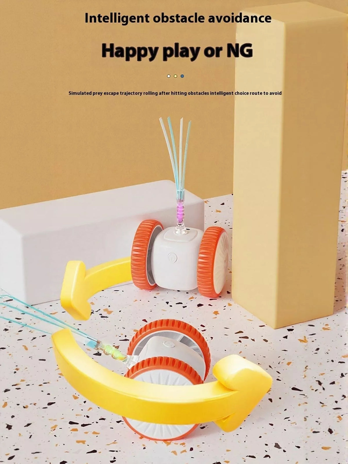 Interactive Self-Rotating Feather Pet Chase Toy