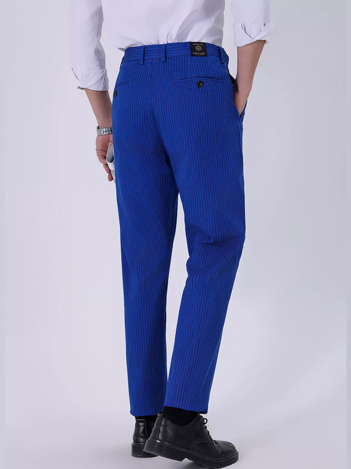 Men's Slim Fit Pants in Royal Blue, view 3