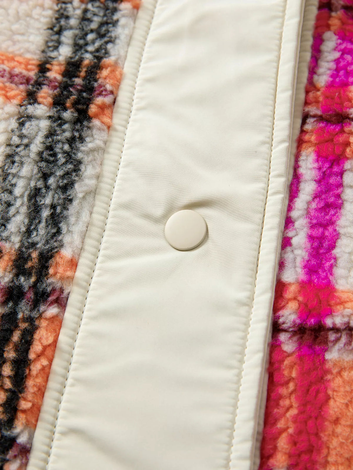 Sherpa Plaid Snap Down Vest Coat - Lilixa.store