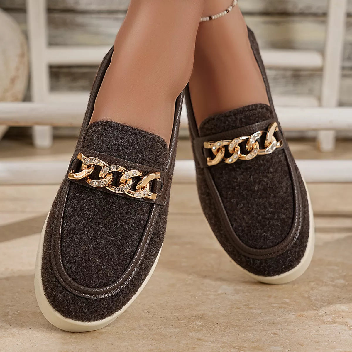 Round Toe Platform Slip-Ons