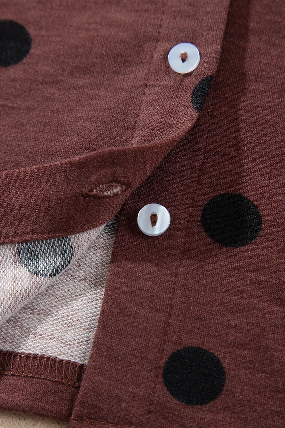 Polka Dot Button Front Long Sleeve Casual Shirt
