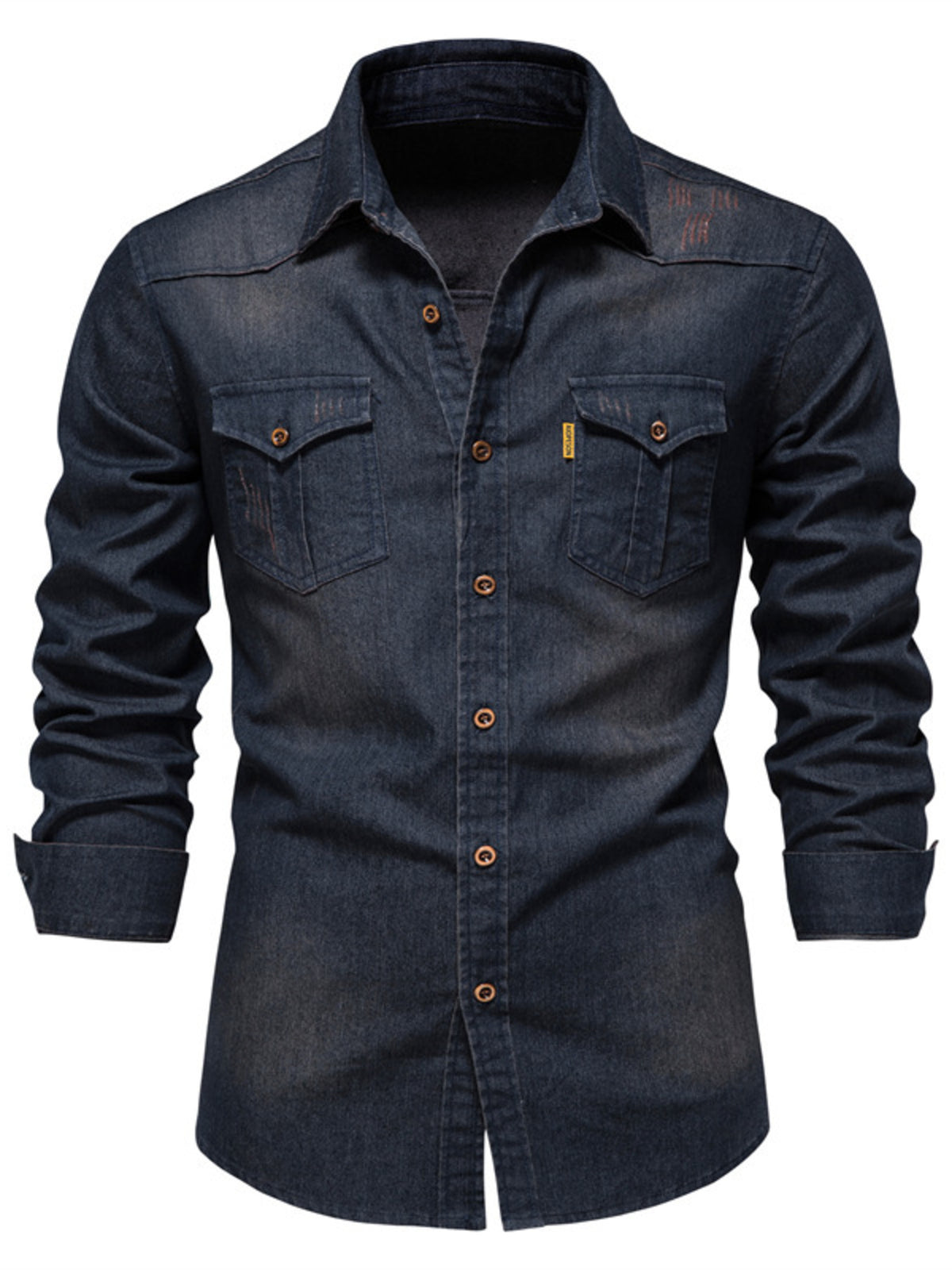 Men's Full Size Button Up Denim Shirt with Chest Pocket Plus Size - Lilixa.store