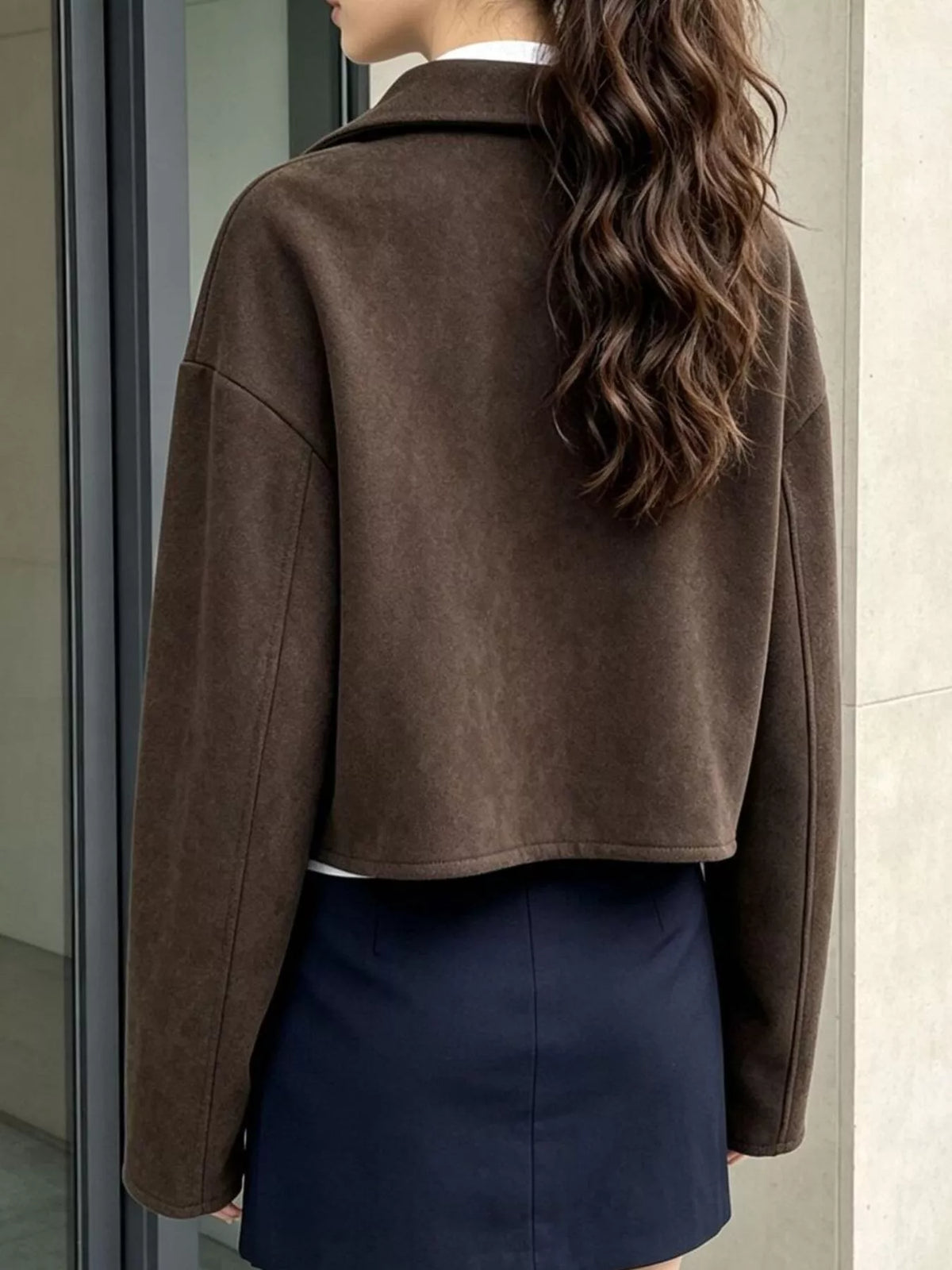 Zip Up Dropped Shoulder Jacket