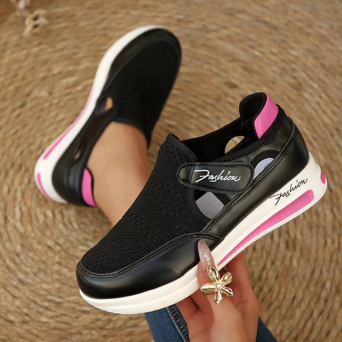 Breathable Mesh Wedge Sneakers - Lilixa.store