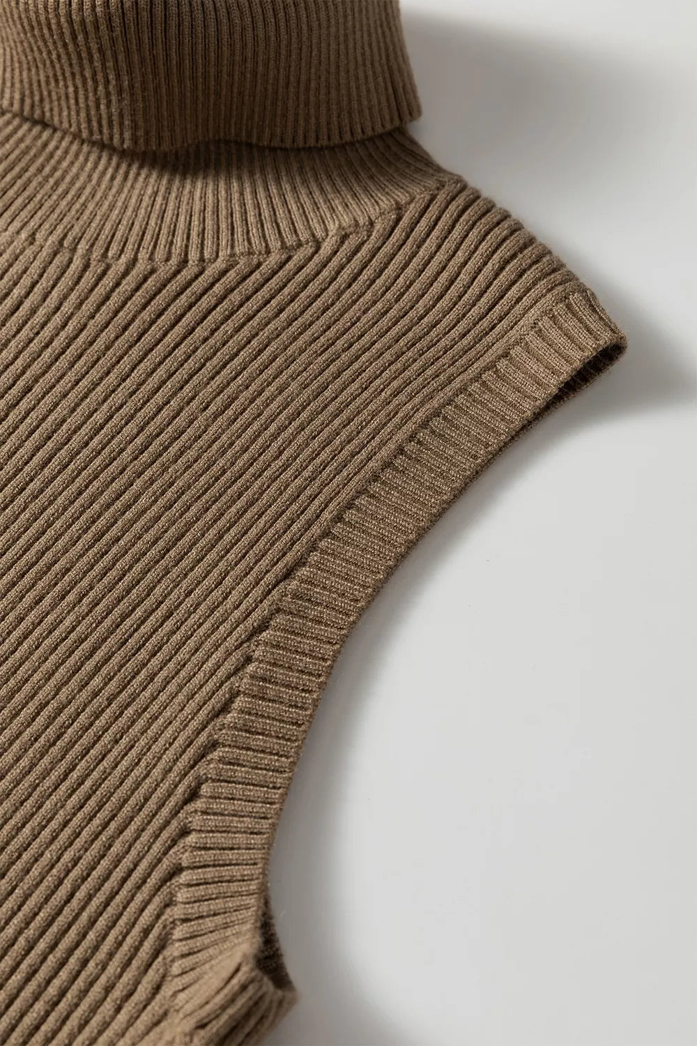 Mock Neck Ribbed Knit Sweater Vest