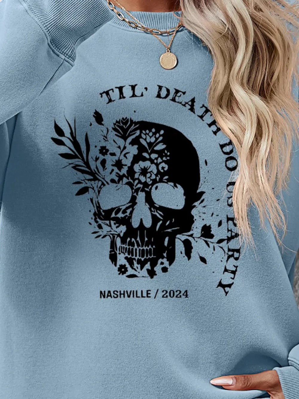Graphic Round Neck Dropped Shoulder Sweatshirt - Lilixa.store