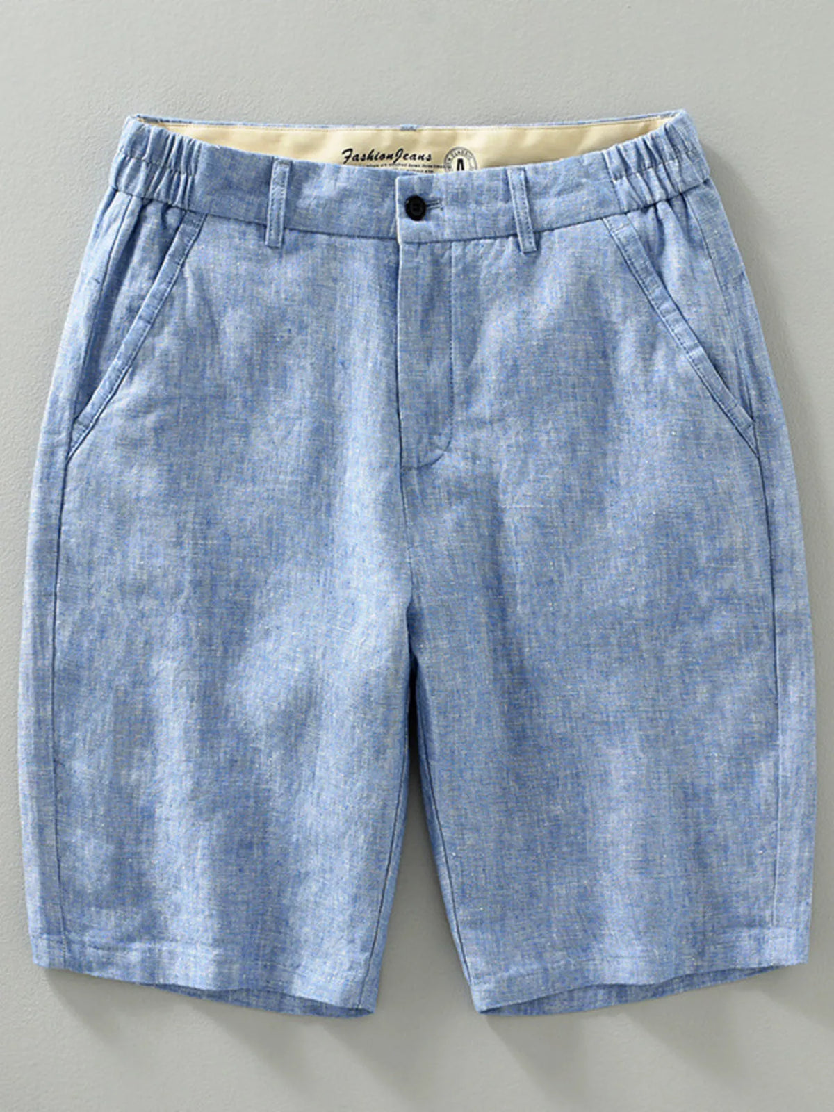 Men's Plus Size Casual Pocketed Shorts in Light Blue