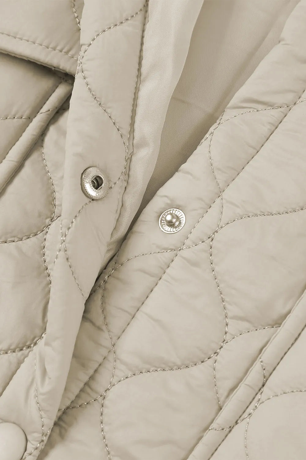 Snap Down Collared Winter Coat - Lilixa.store