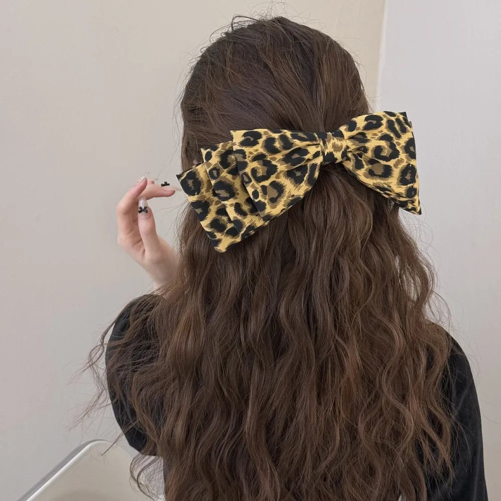 2 Piece Leopard Bow Hair Clip - Lilixa.store