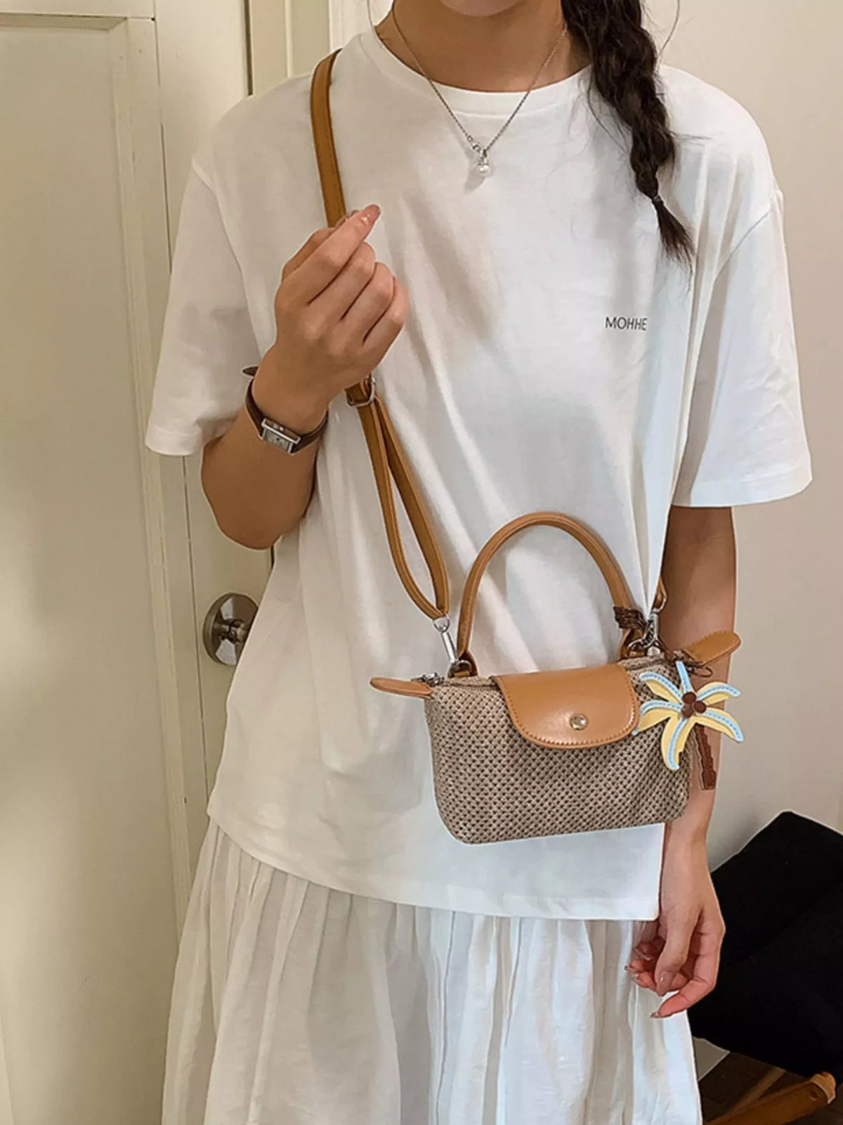 Woven Texture Crossbody Bag