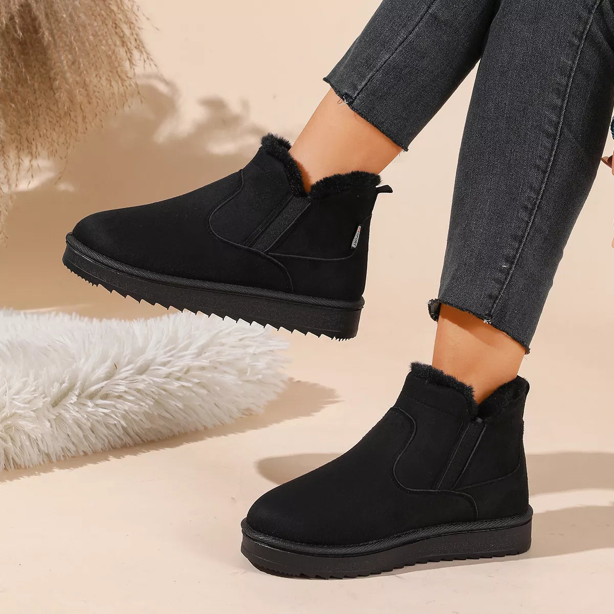 Plush Lined Winter Ankle Boots