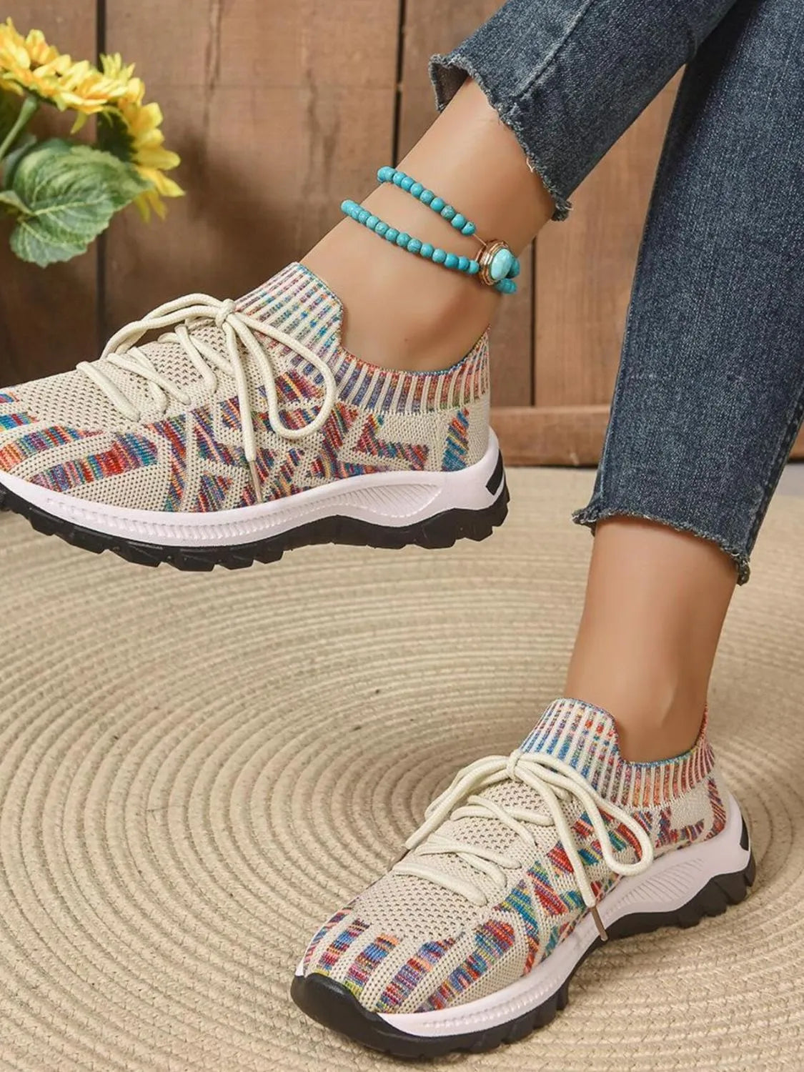Mesh Knit Lace Up Athletic - Lilixa.store