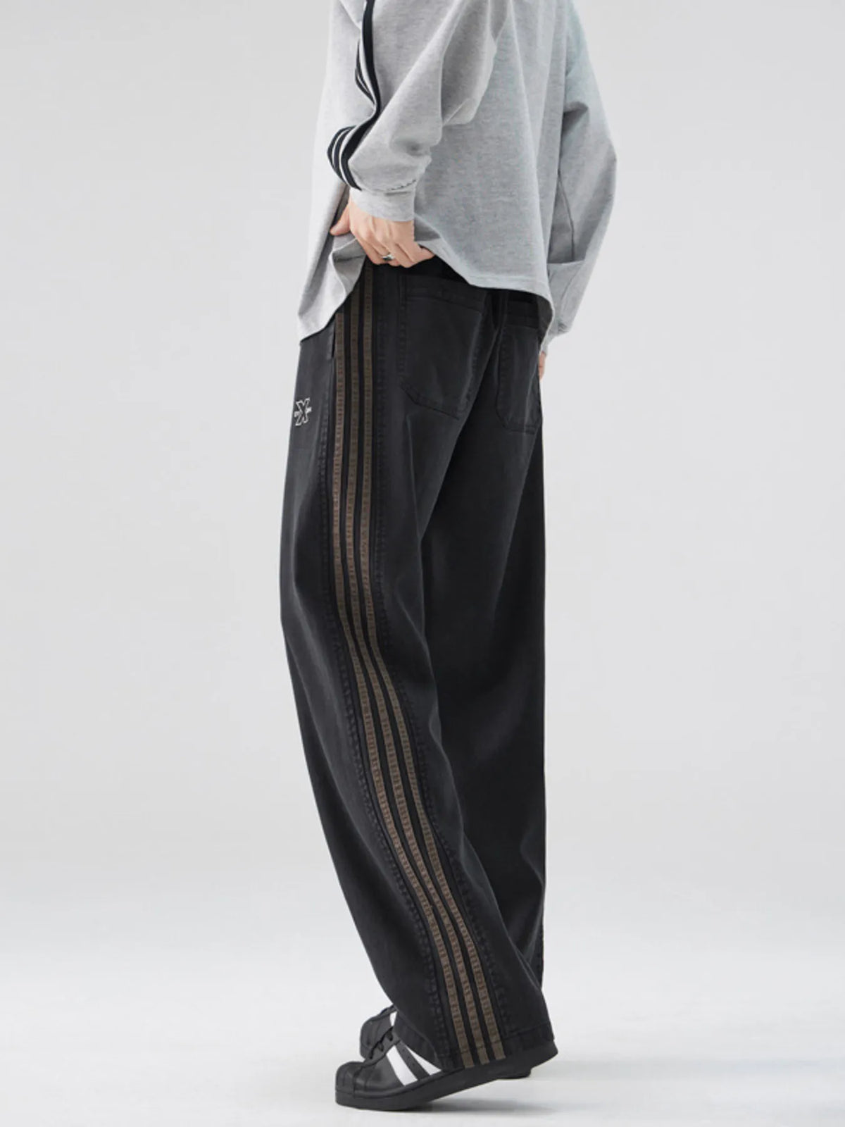 Men's Full Size Casual Loose Fit Drawstring Pants Plus Size, view 3