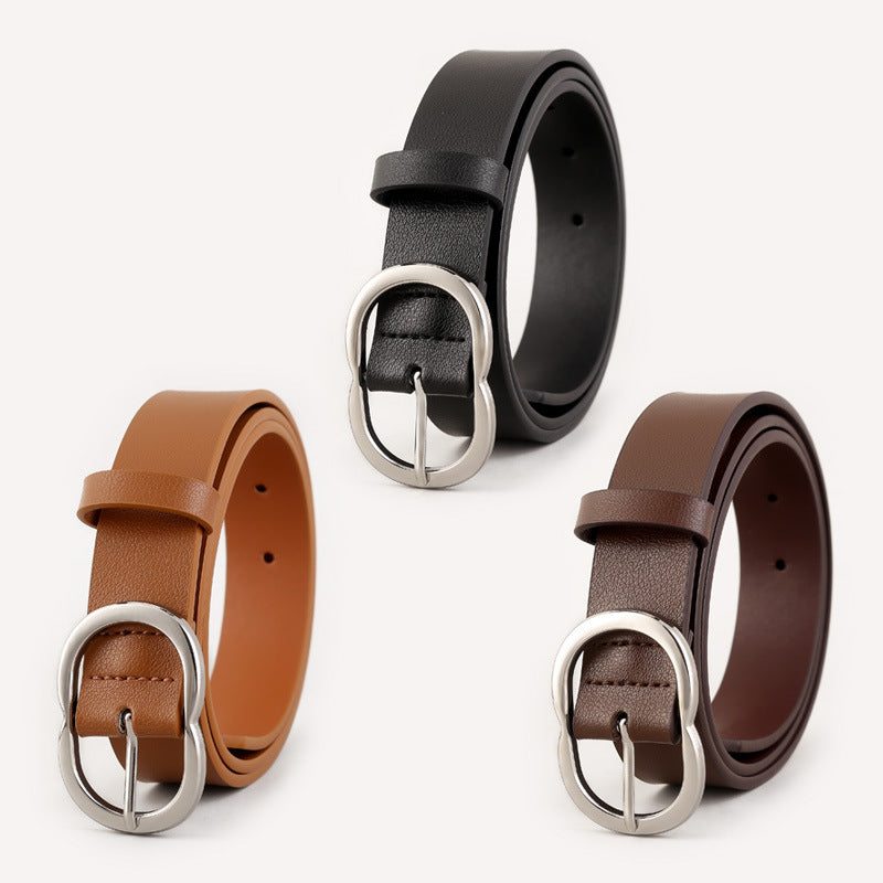Skinny Belt with Oval Buckle - Lilixa.store