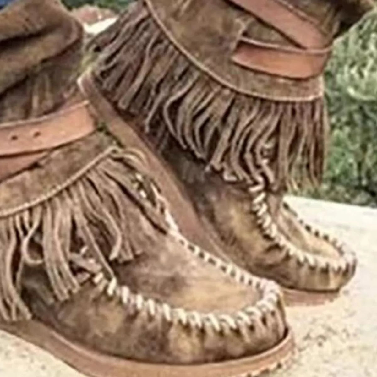 Round Toe Fringe Boots - Lilixa.store