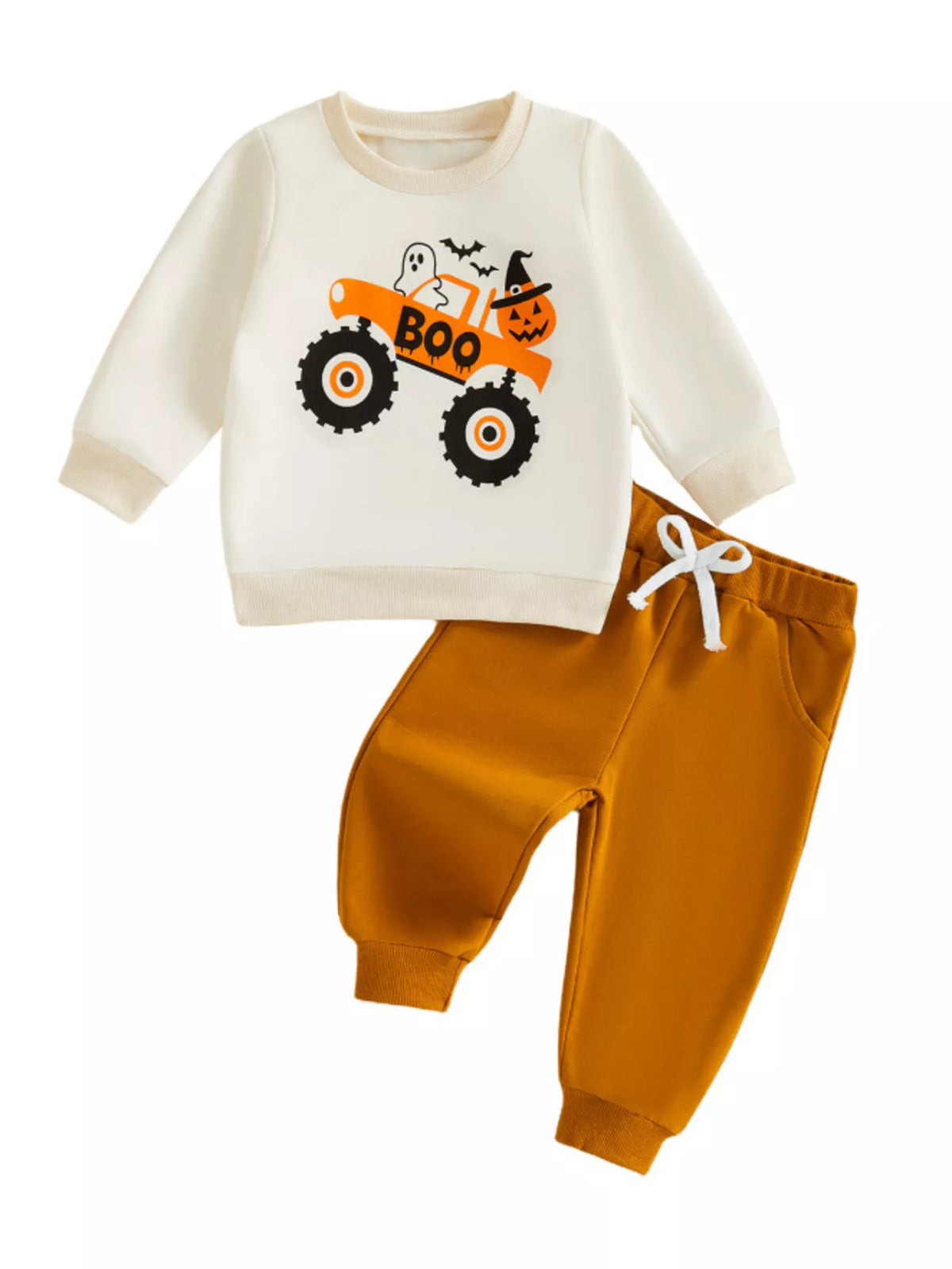 Children's Halloween Monster Truck Graphic Sweatshirt and Pants Set