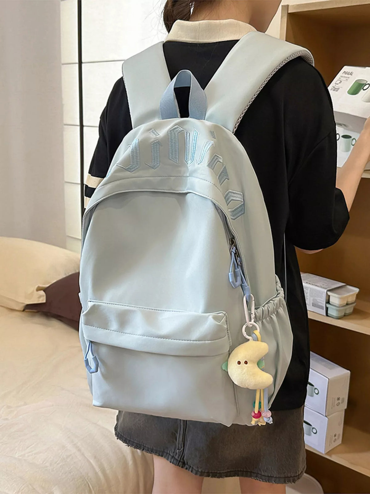 Embroidered Letter Backpack Bag - Lilixa.store