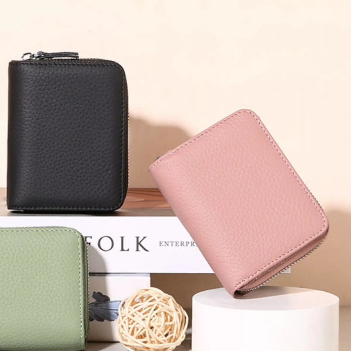 Zippered Leather Card Case - Lilixa.store