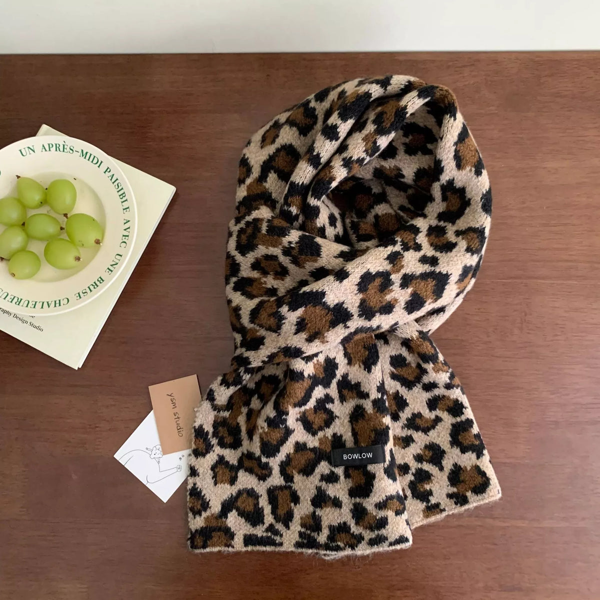 Animal Print Plush Winter Scarf - Lilixa.store