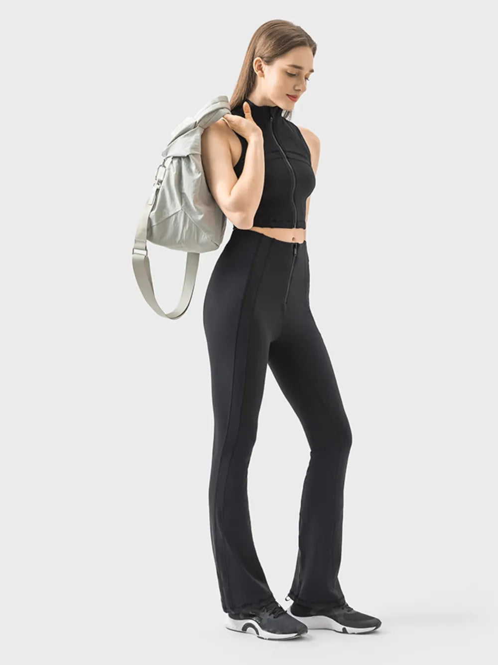 Millennia Zipper Detail High Waist Active Pants, view 3