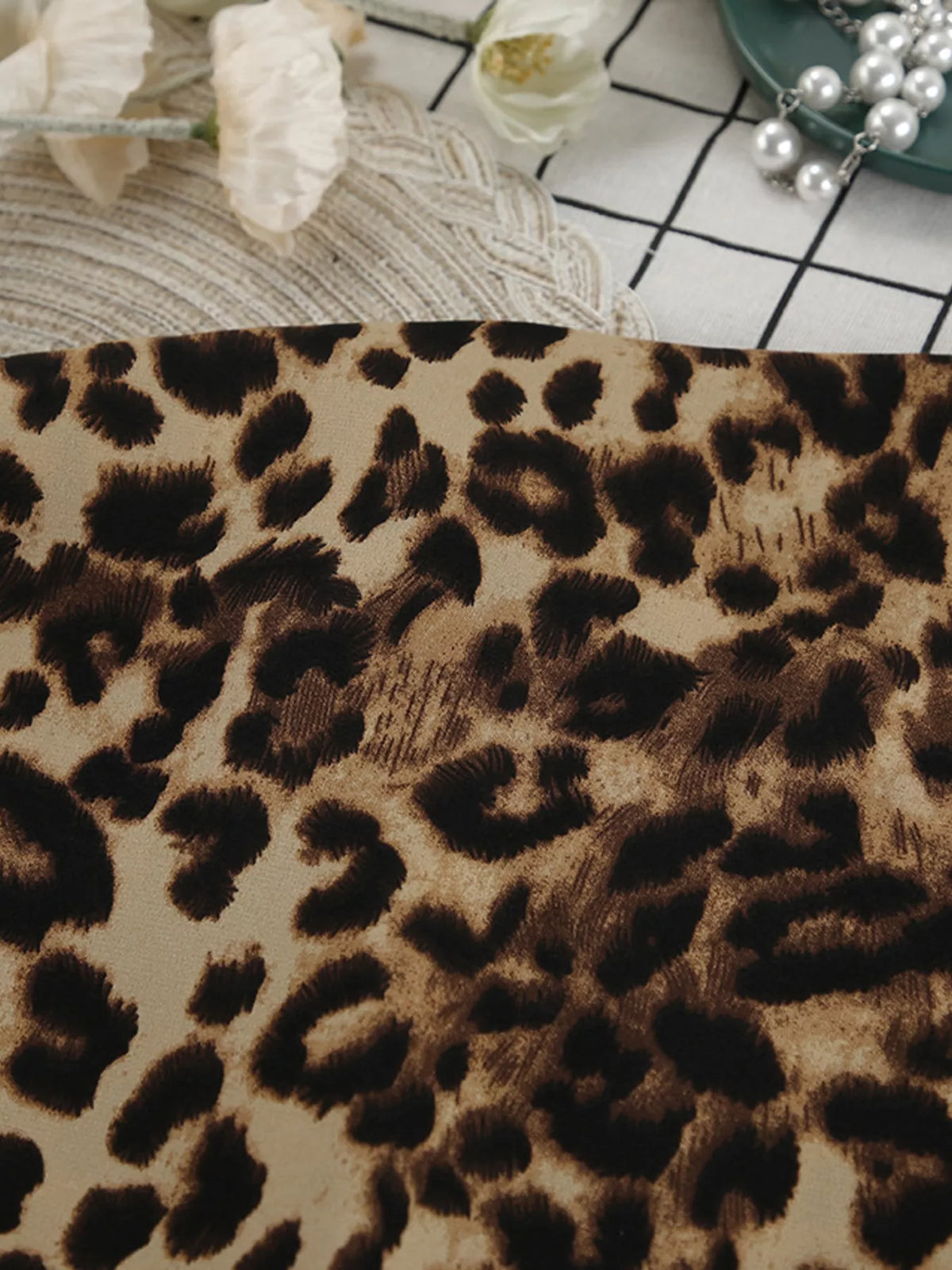 Leopard Cardigan and Wide Leg Pants Lounge Set - Lilixa.store