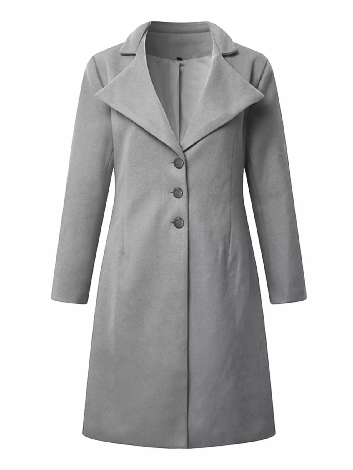 Full Size Single-Breasted Long Sleeve Overcoat Plus Size, view 11