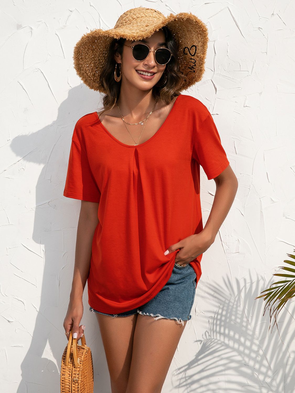Ivy Lane Lace Trim Short Sleeve Top, view 4