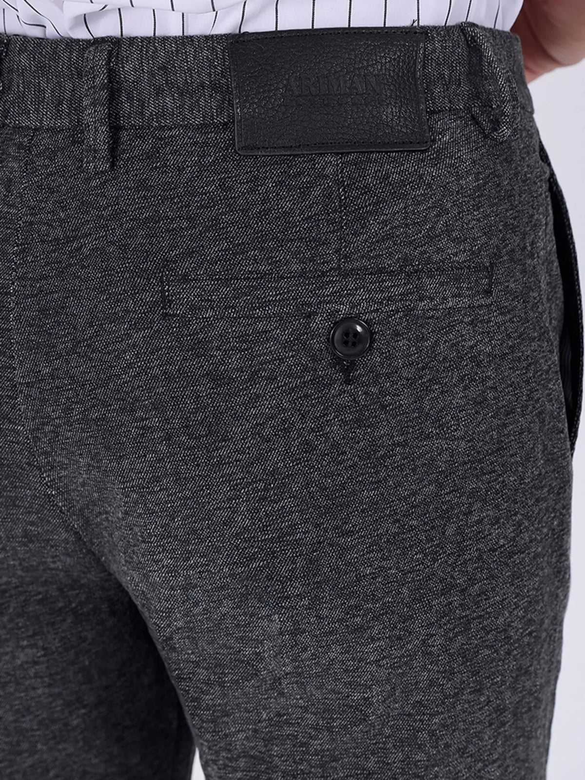 Men's Slim Fit Pants in Dark Gray, view 7