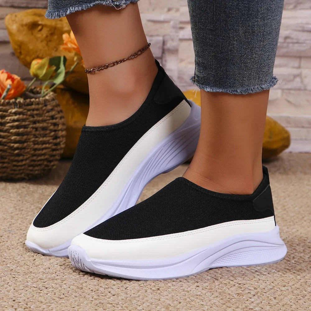 Mesh Contrast Flat Slip-Ons, view 5