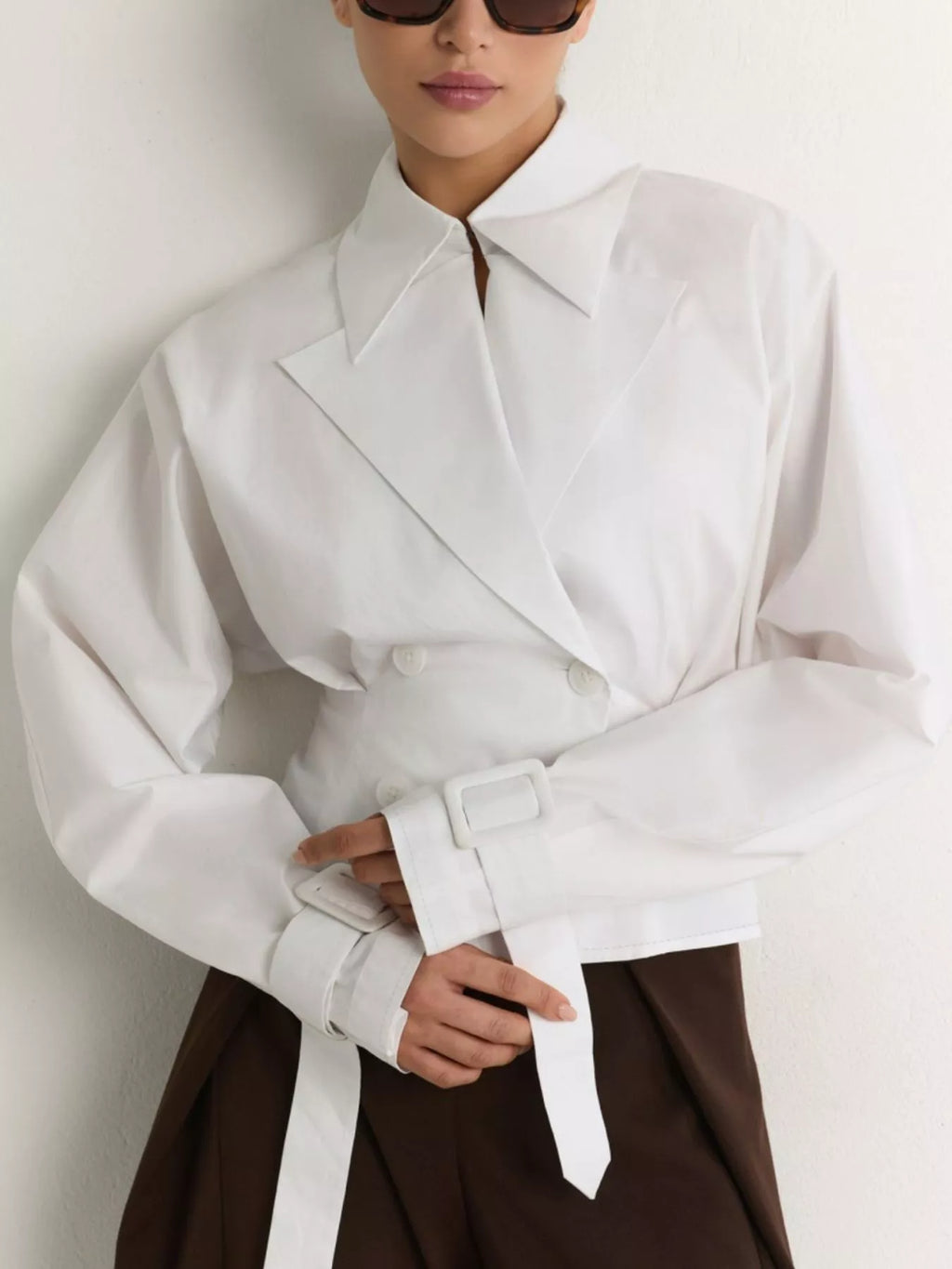 Cropped Double-Breasted Blazer - Lilixa.store