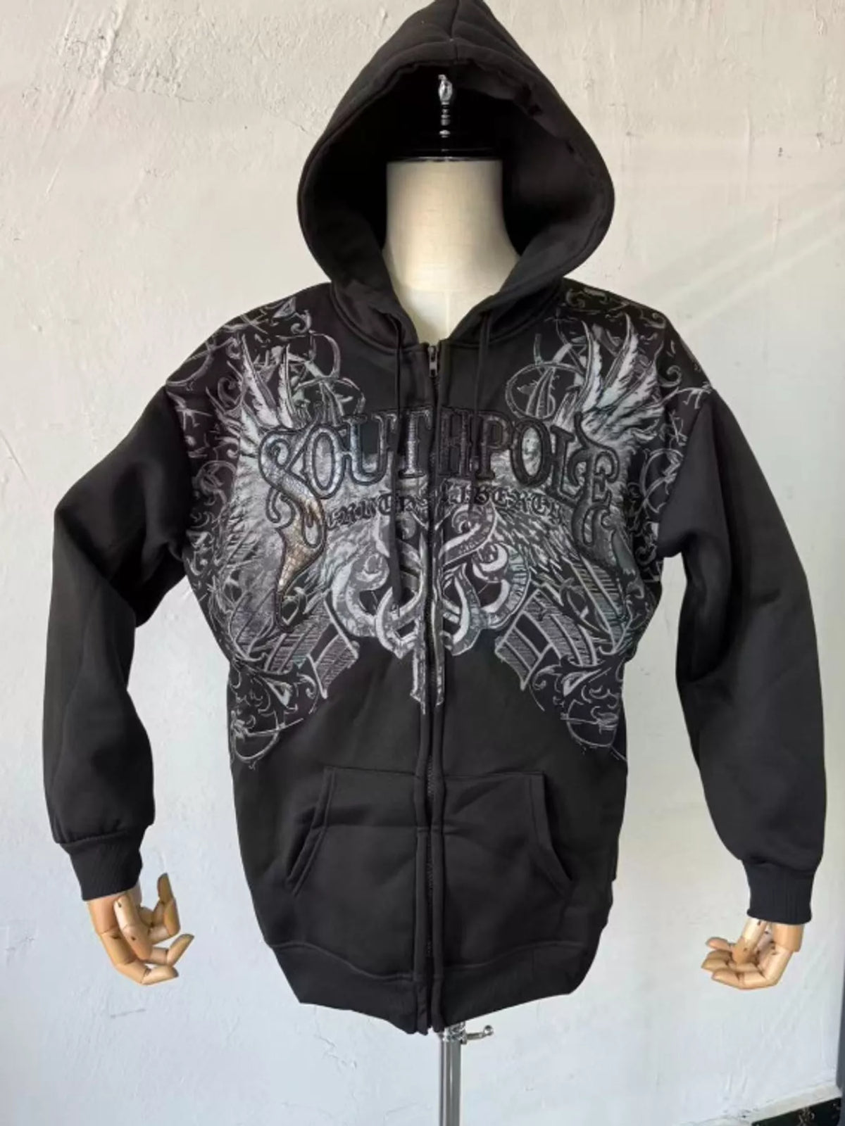 Halloween Gothic Graphic Zip-Up Hoodie