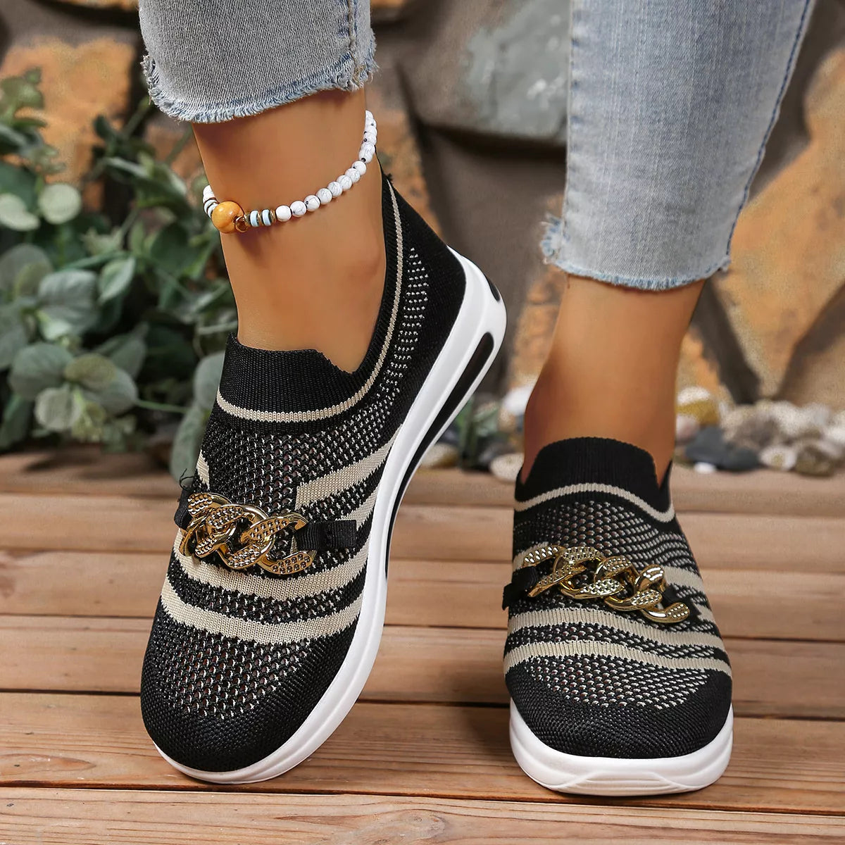 Round Toe Mesh Slip-Ons, view 11