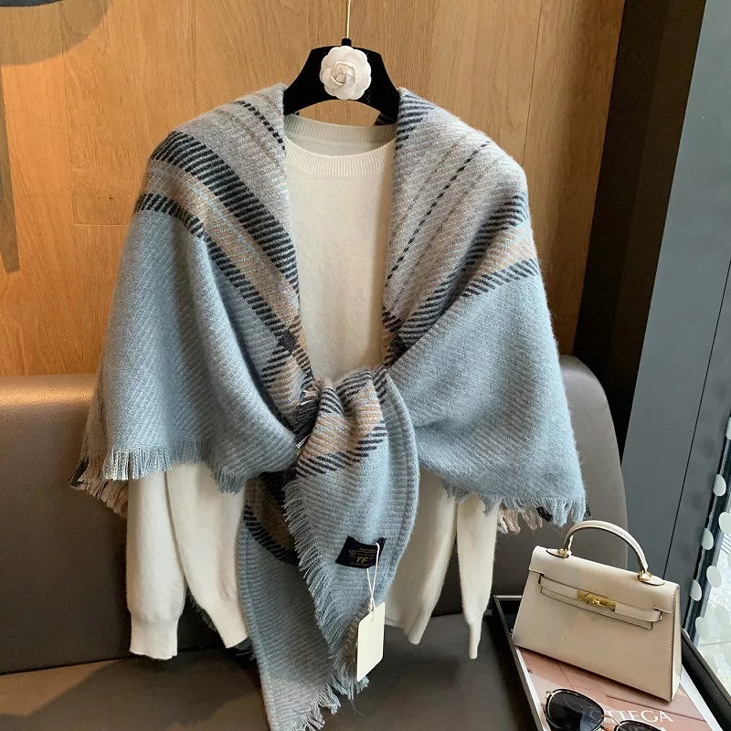 Raw Hem Plaid Scarf - Lilixa.store