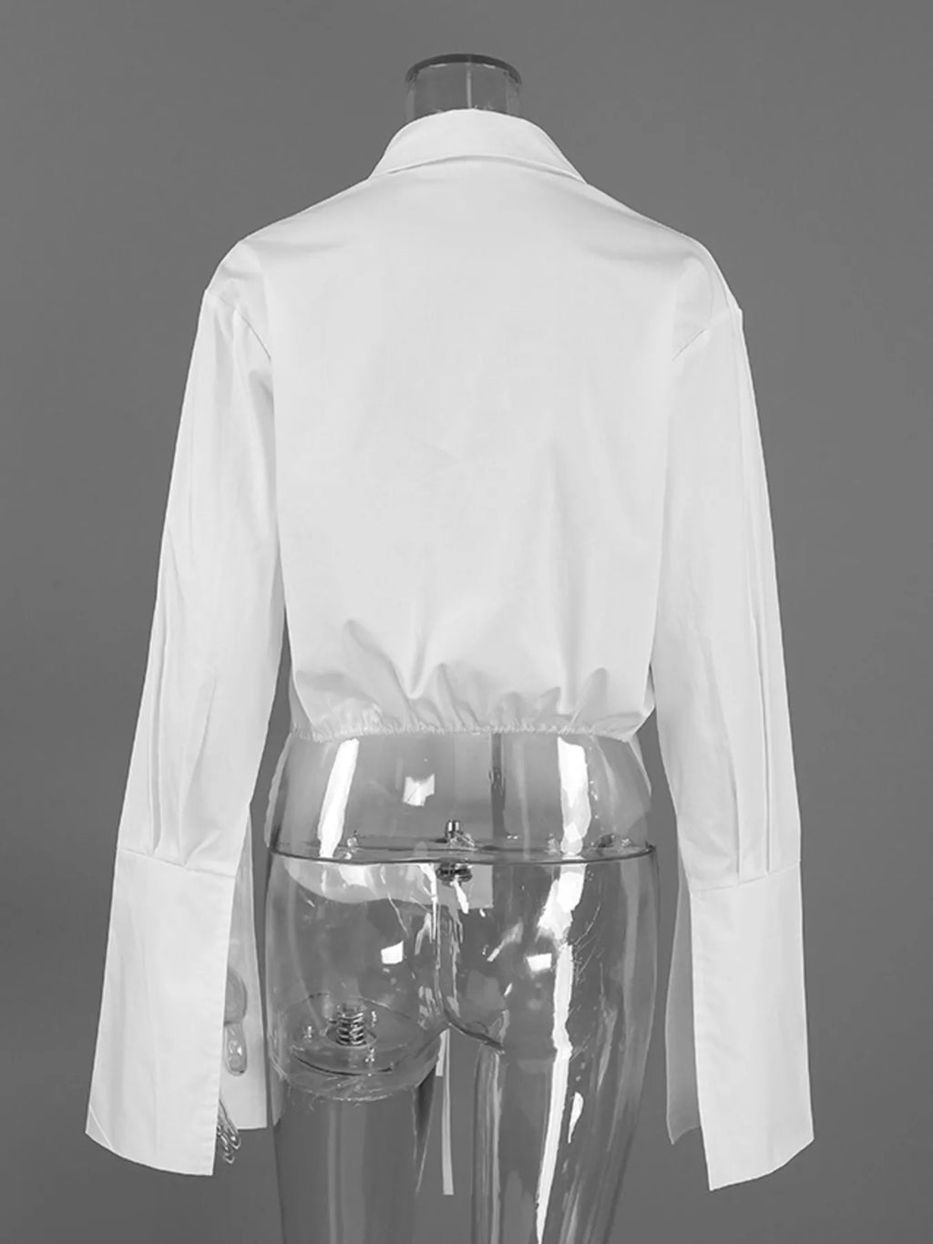 Tie-Waist Detail Wrap-Front Shirt - Lilixa.store