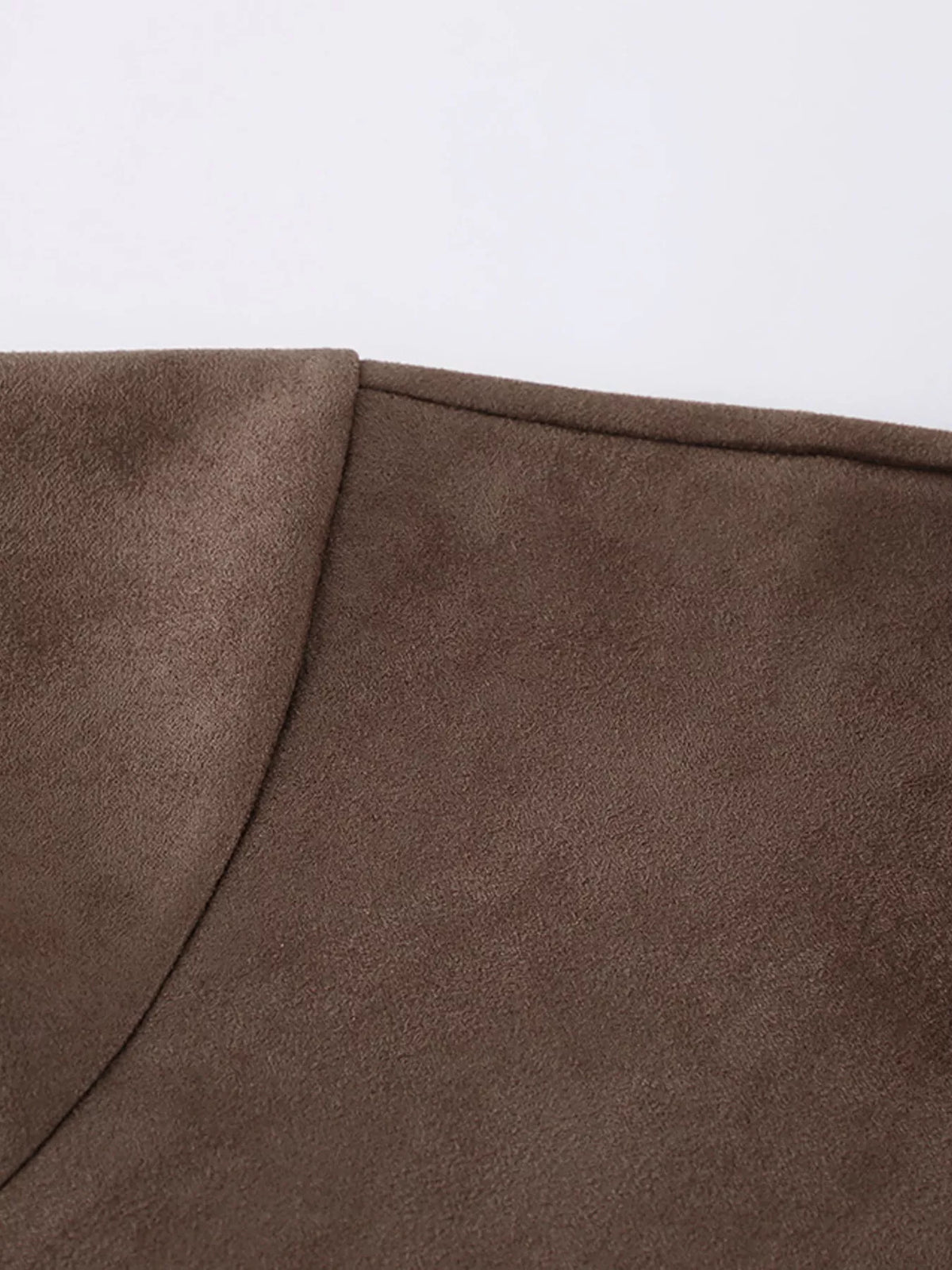 Zip-Up Dropped Shoulder Jacket in Brown, view 9