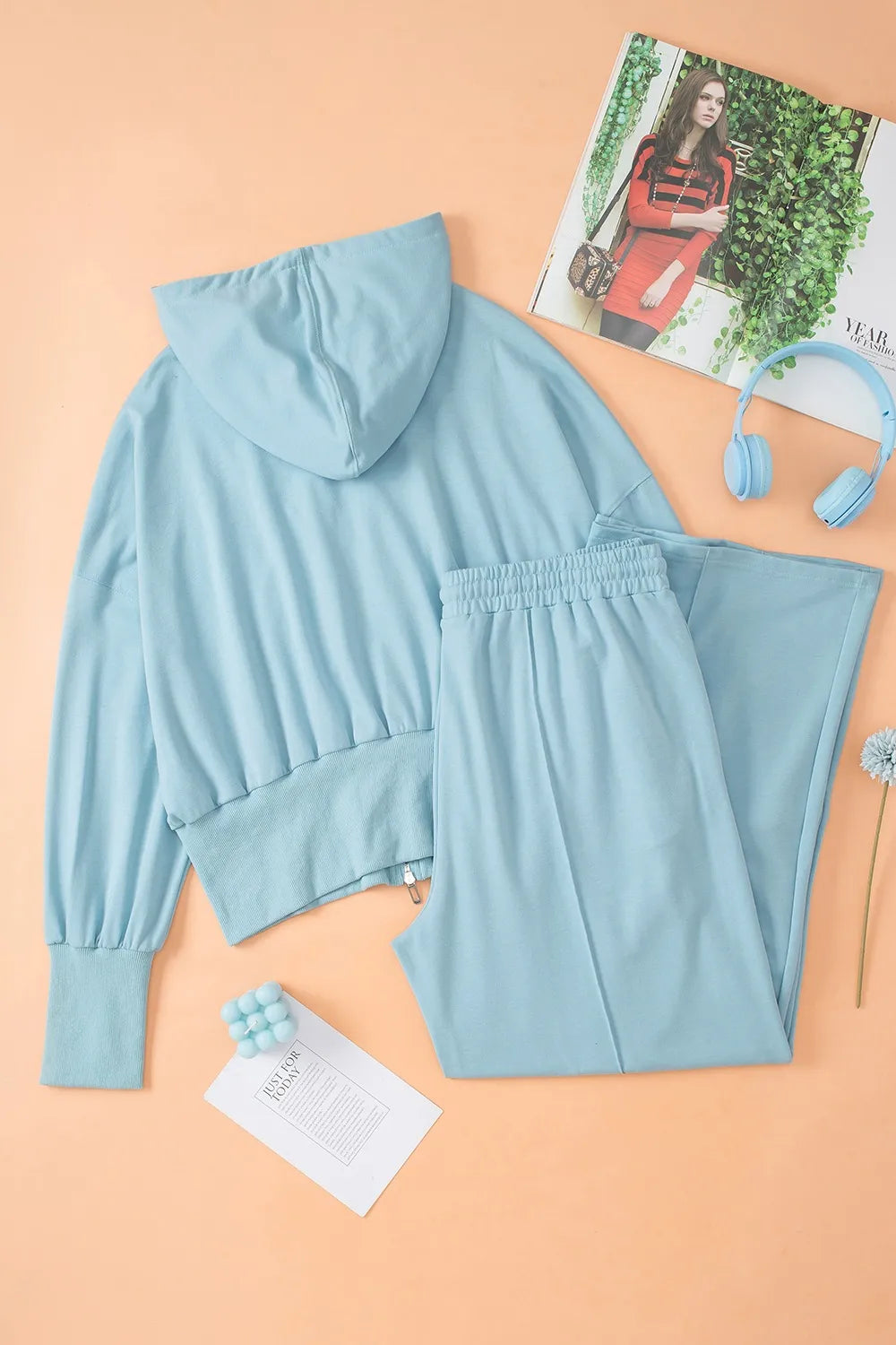 Zip-Up Hoodie and Pants Active Set - Lilixa.store
