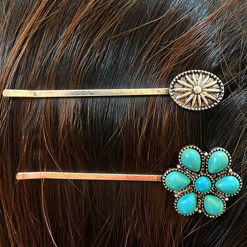 Turquoise Alloy Hairpin - Lilixa.store