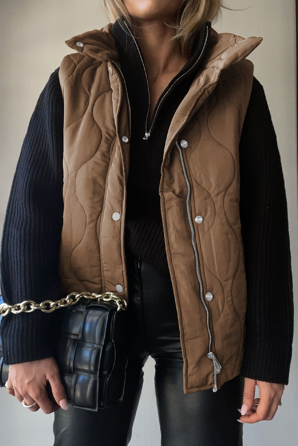 Collared Neck Vest with Pockets, view 12