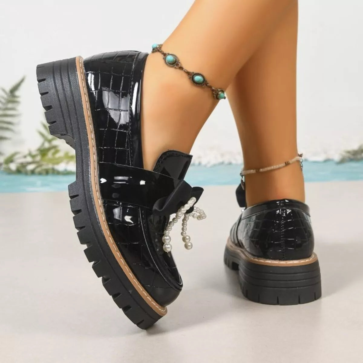 Round Toe Platform Loaferss - Lilixa.store
