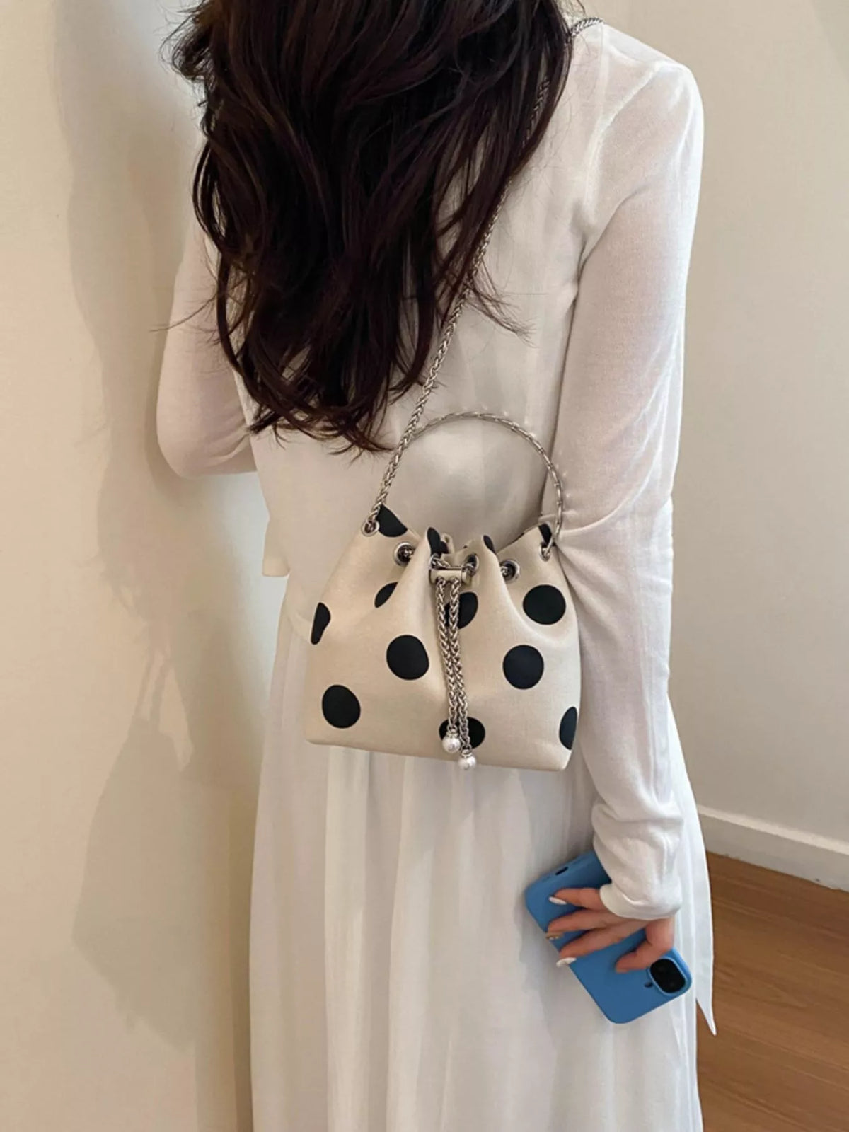 Polka Dot Bucket Crossbody Bag - Lilixa.store