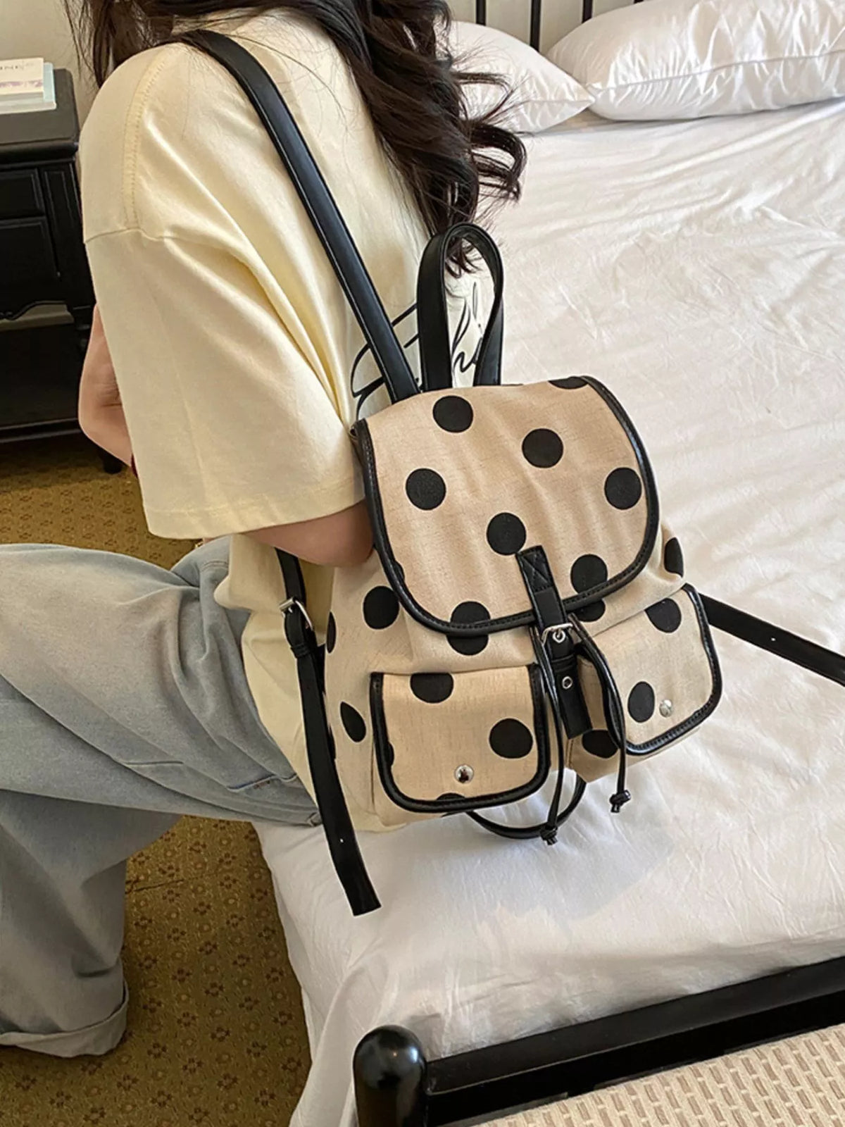 Polka Dot Backpack Bag