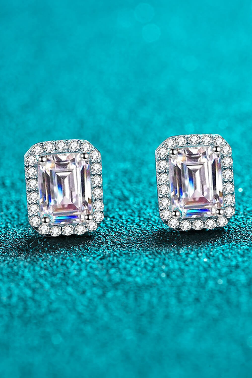 Adored 1 Carat Moissanite Rhodium-Plated Square Stud Earrings - Lilixa.store